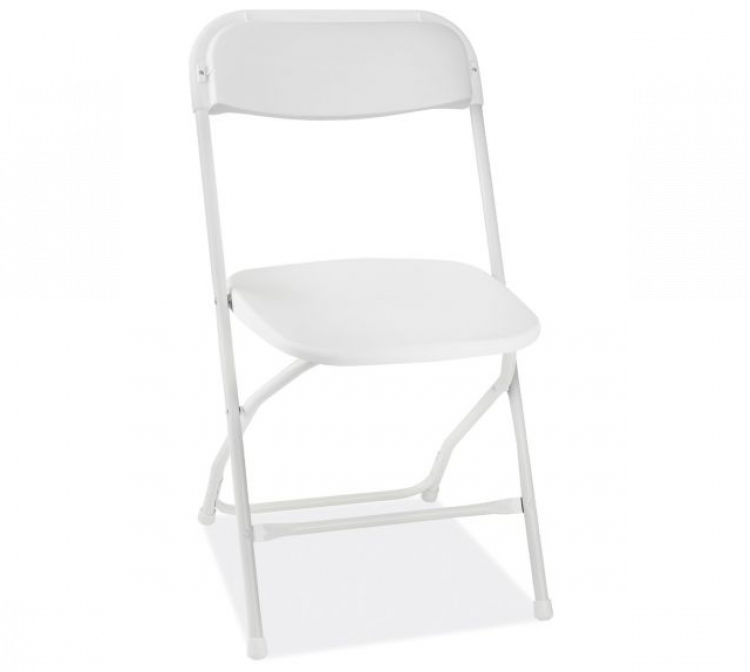 White folding chair Sergi's Inflatables East Hampton CT